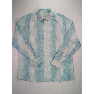 Cigar Couture 3XL Blue/White Color Burst Long Sleeve Sport Shirt w/Barrel Cuffs